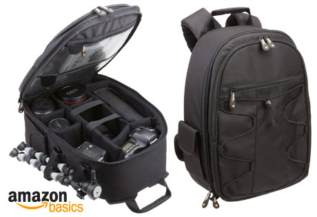 Amazonロゴ入りのジップタブのデジタル一眼レフ用のカメラバック「Amazonベーシック デジタル一眼レフカメラ用バック」欲しい