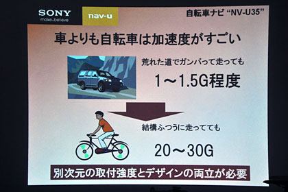 目指すはナビのグランツール？「SONY nav-u NV-U35」は防滴仕様の自転車ナビ