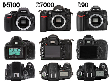 Nikon「D5100」と「D7000」「D90]の仕様を比べてみた