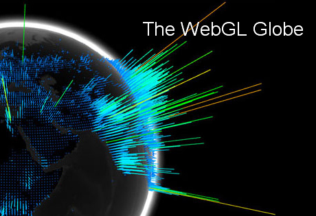 Googleが「WebGL Globe」を公開　データを地球儀上にグラフィカルに可視化させよう！？